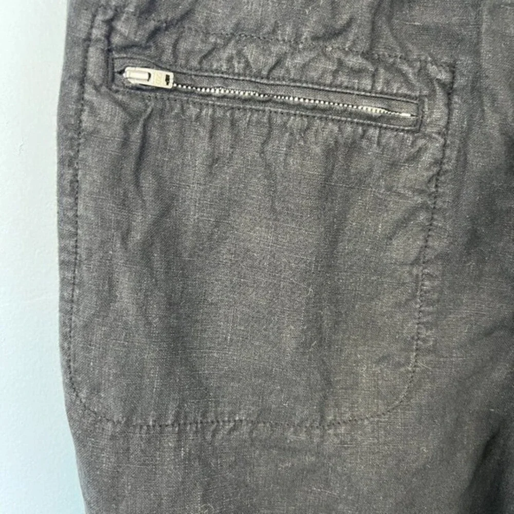 WRAP London Black‎ Linen Cargo Trousers SZ 10 Lagenlook Summer Vacation